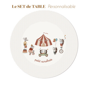 SET DE TABLE - CIRCUS  les acrobates -personnalisable