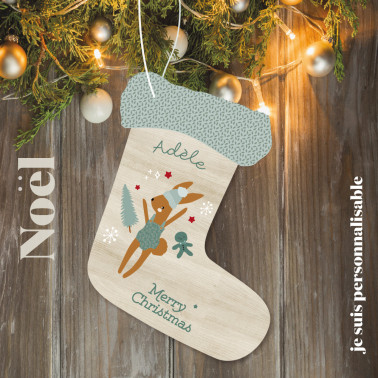 Botte en bois Merry Christmas 02