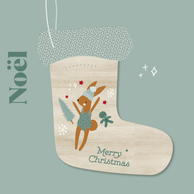 Botte en bois Merry Christmas 02