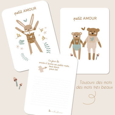 Cartes mots tout doux, des mots magiques