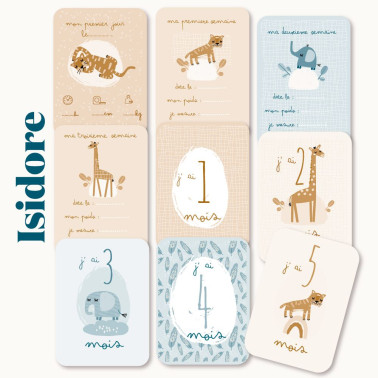 Coffret de cartes de naissance Isidore