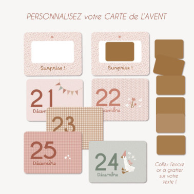 BOITE HAPPY SURPRISE ! de 25 CARTES de l'avent à personnaliser