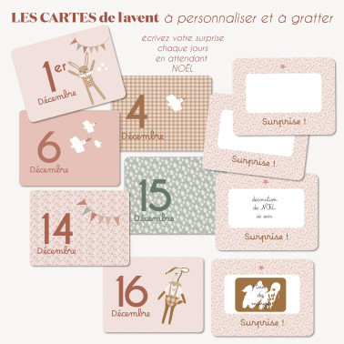 BOITE HAPPY SURPRISE ! de 25 CARTES de l'avent à personnaliser