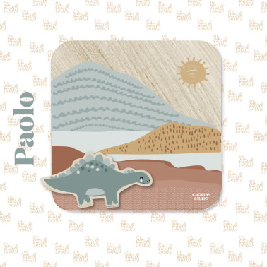 Cadre photo en bois Paysage dino