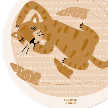 Tapis rond Tigre Dormeur