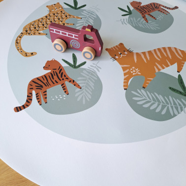 Tapis rond Panthères