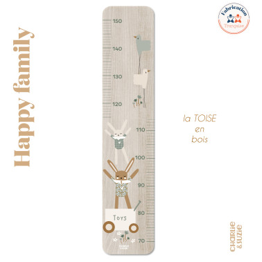 Toise en Bois Lapin doudou sauge