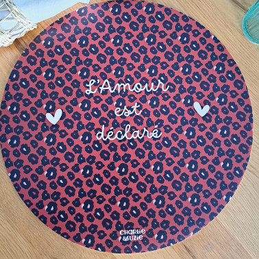 Set De Table L'amour est déclaré rond Graou
