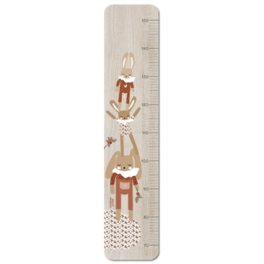Toise en bois 3 lapins Graou