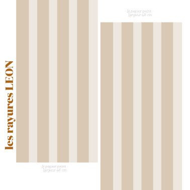 Lé Papier Peint - Rayure Caramel