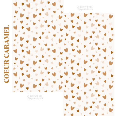 Lé Papier Peint Créme - Coeur Amour 