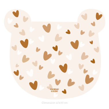 Set De Table Ours - Coeur Caramel