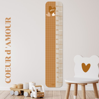 Toise en Bois Carreau Caramel - Coeur