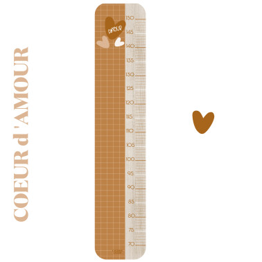 Toise en Bois Carreau Caramel - Coeur