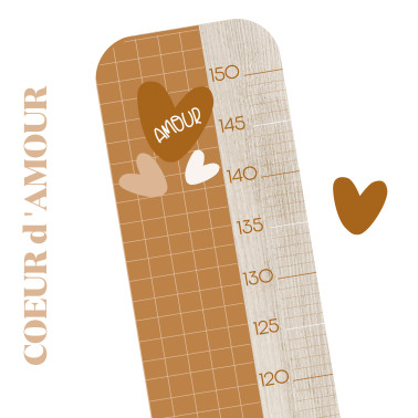 Toise en Bois Carreau Caramel - Coeur
