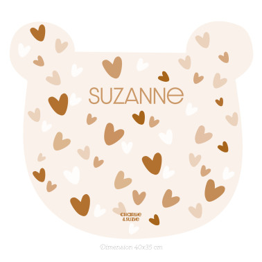 Set De Table Ours - Coeur Caramel
