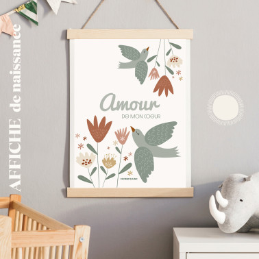Affiche - Floral Amour de mon coeur