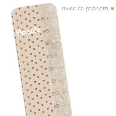 Toise en Bois Petit cœur Nougat