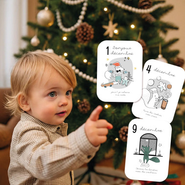 Coffret de 25 cartes de l'Avent à colorier