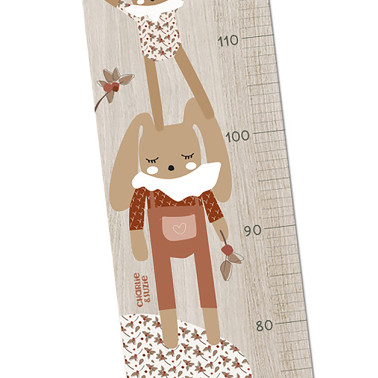 Toise en bois 3 lapins Graou