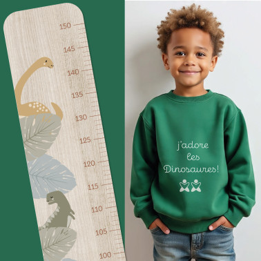 Toise en Bois Dino Grande Feuilles