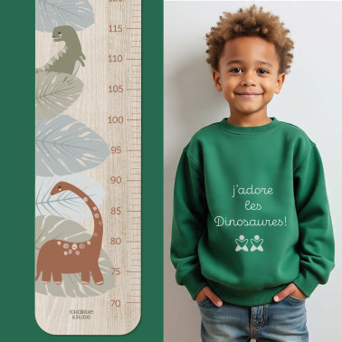 Toise en Bois Dino Grande Feuilles