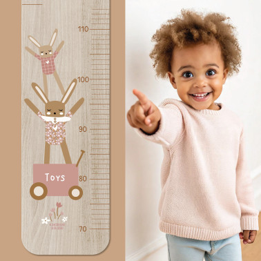 Toise en Bois Toises Lapin Doudou rose