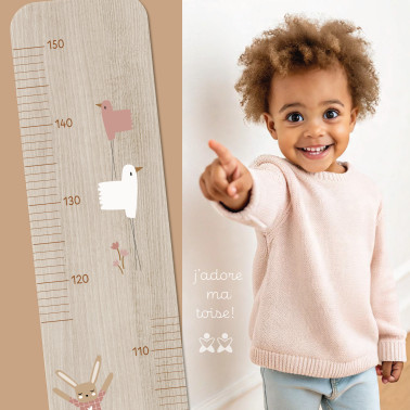 Toise en Bois Toises Lapin Doudou rose