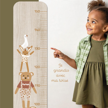 Toise en bois Ours Graou Rose