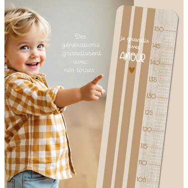 Toise en Bois Rayures Camel