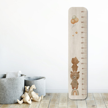 Toise en Bois Petits Ours Et Ballons