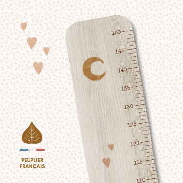 Toise en Bois 2 Petites Souris Cœur