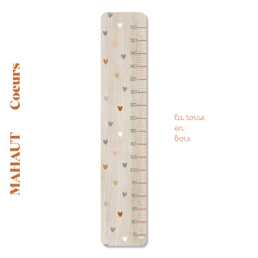 Toise en bois MAHAUT COEUR MULTICOLORE