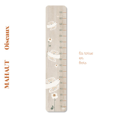 Toise en bois MAHAUT PETIT OURS CARREAUX