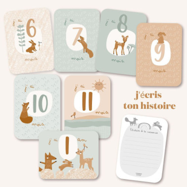 Coffret de cartes de naissance Edgar le renard