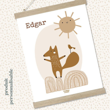 Affiche décorative Edgar le renard